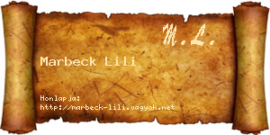 Marbeck Lili névjegykártya